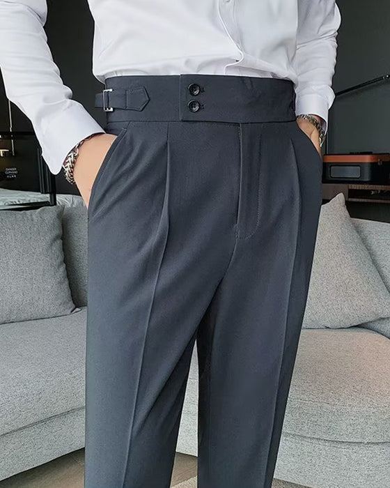 Men's Pocket Solid Casual Dress Pant