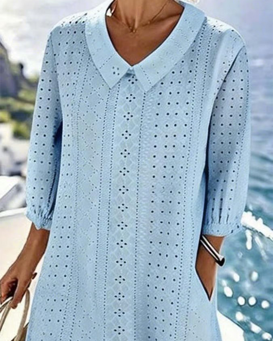 Baby Doll Neck Hollow Dress