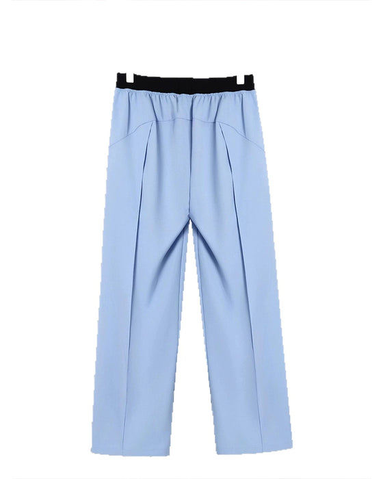 Color Block Elastic Waist Casual Pants