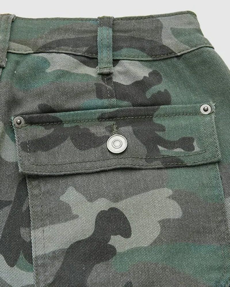 Cargo Wide-Leg Cropped Pants