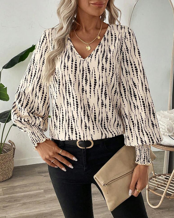 V-Neck Casual Blouse