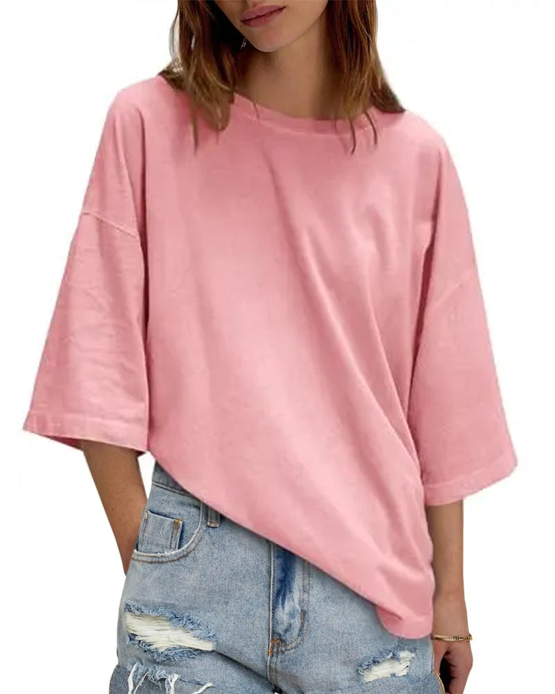 Batwing Sleeve Crew Neck Loose T-Shirt