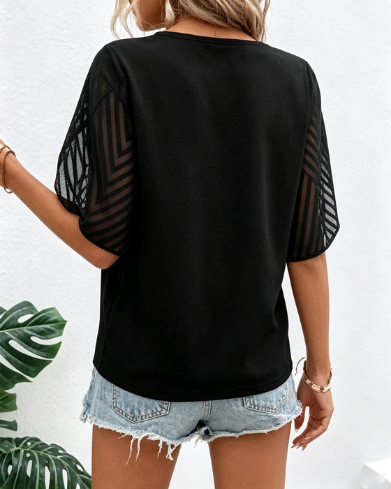Stylish V-Neck Button Casual Blouse