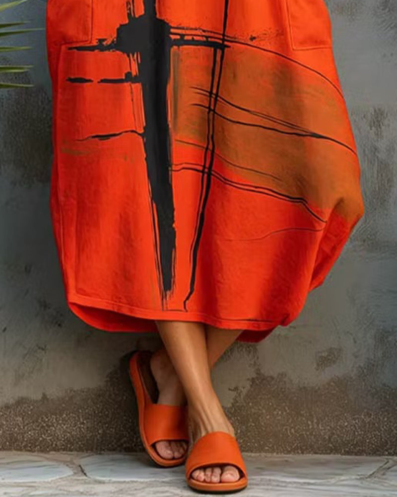Casual Print Maxi Dress