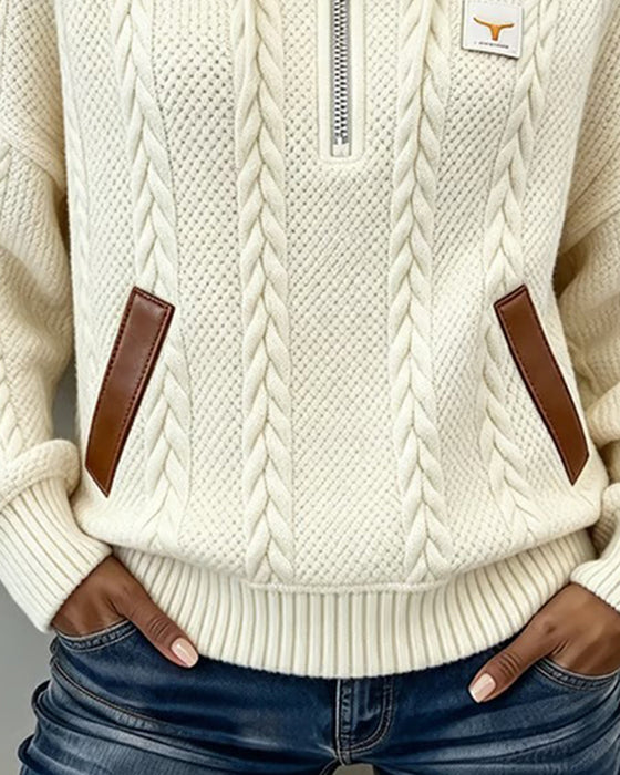 Zip Casual Turtleneck Hoodie