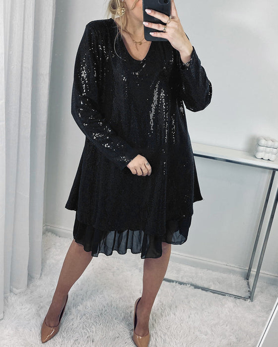 Elegant Loose Dress with Long Sleeve