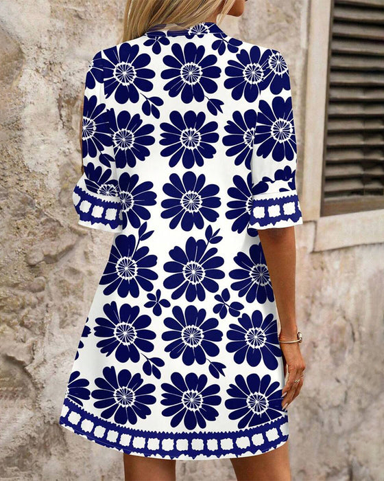 Elegant Floral Straight Dress