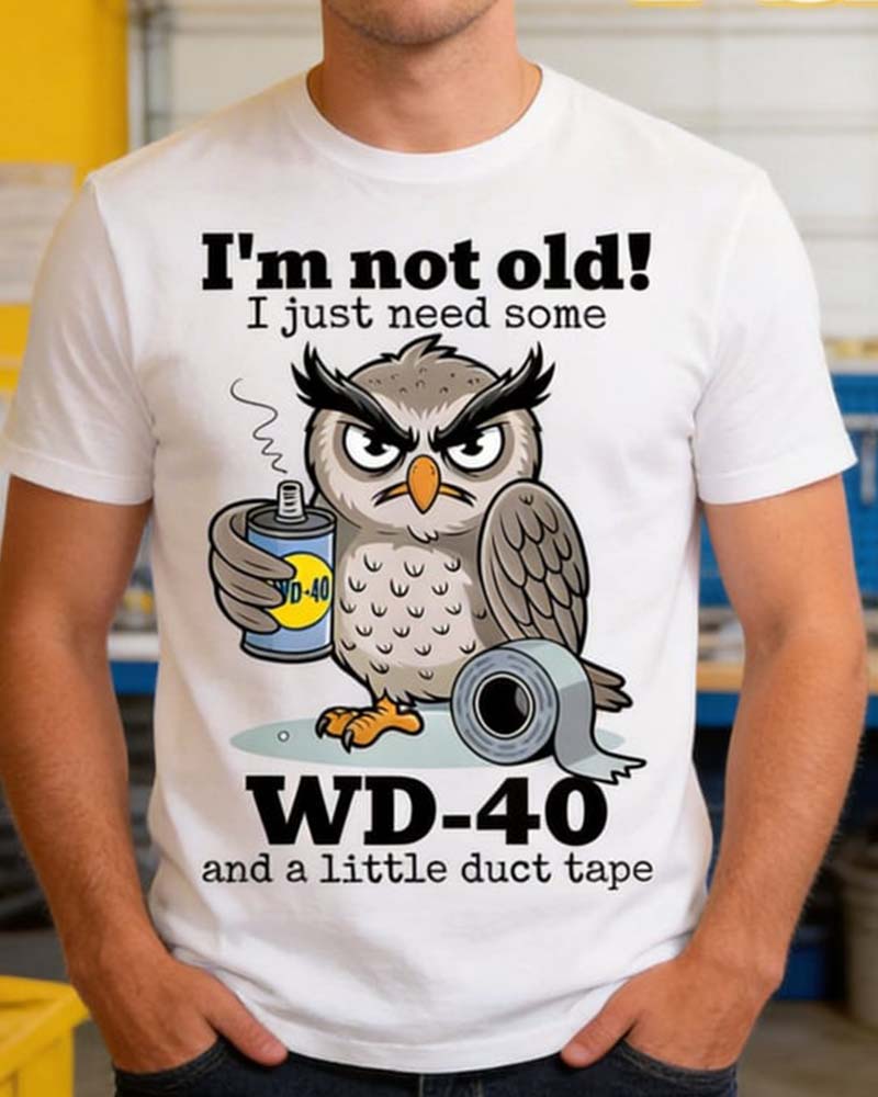 Owl Fun Solid Color Casual T-Shirt