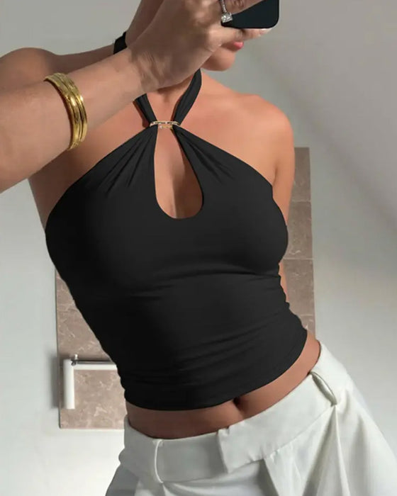 Solid Tie Camis Top