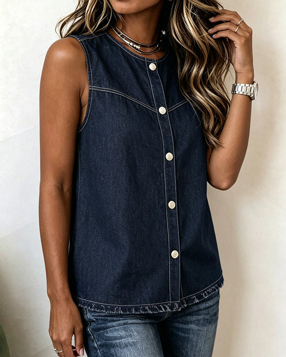 Round Neck Sleeveless Tank Top
