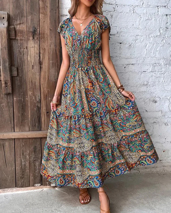 Elegant vintage printed dress