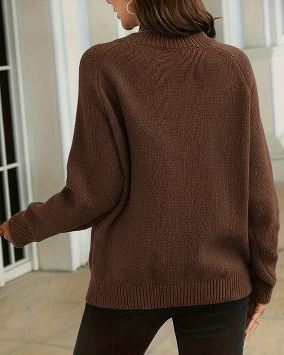Button-Down Crew Neck Sweater