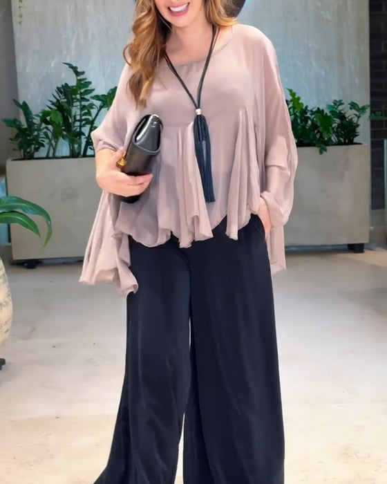 Temperament Solid Color Fashionable Blouse