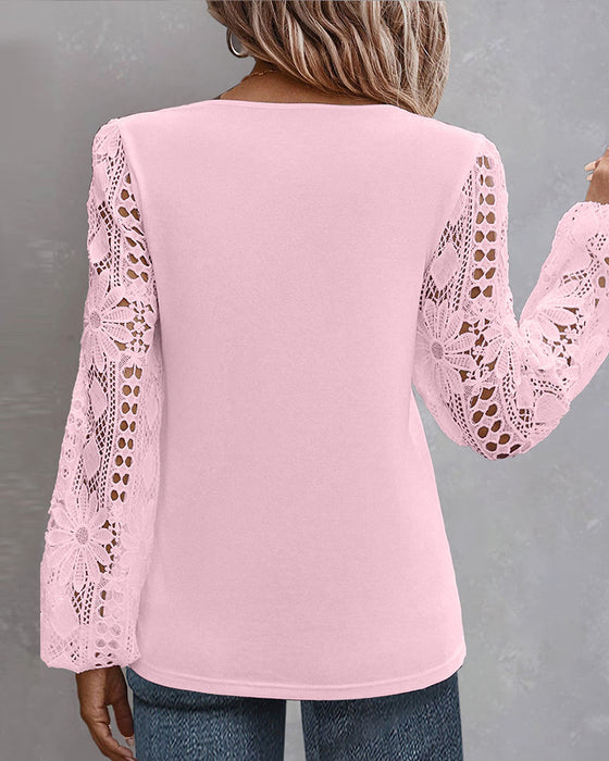 Casual Blouse with Lace