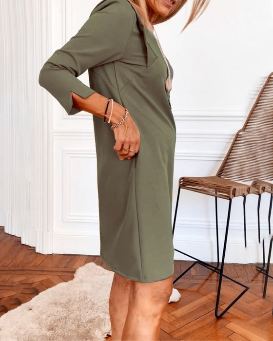 Elegant Shift dress with Long Sleeve