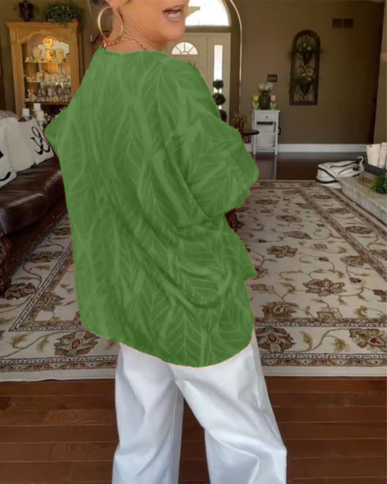 Round Neck Loose Print Blouse