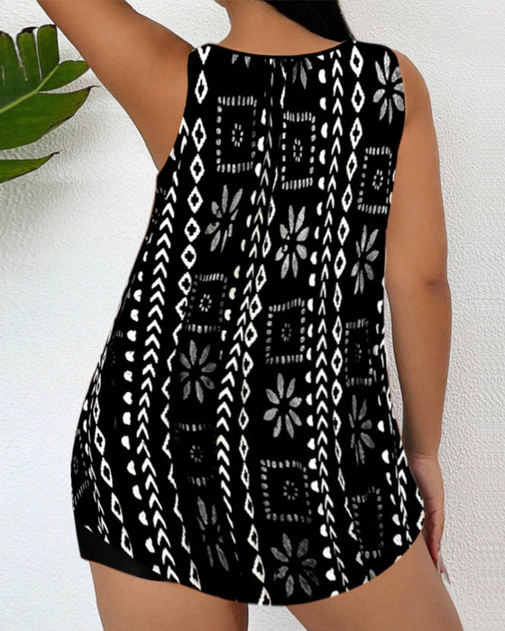 Printed two-piece tankini