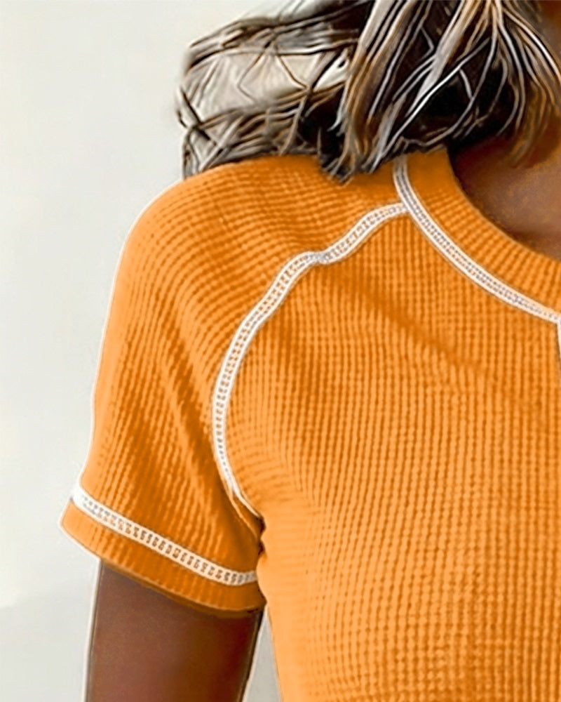 Waffle Weave Henley T-Shirt