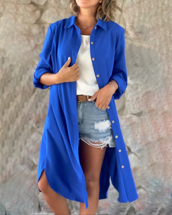 Solid Color Long Sleeve Top