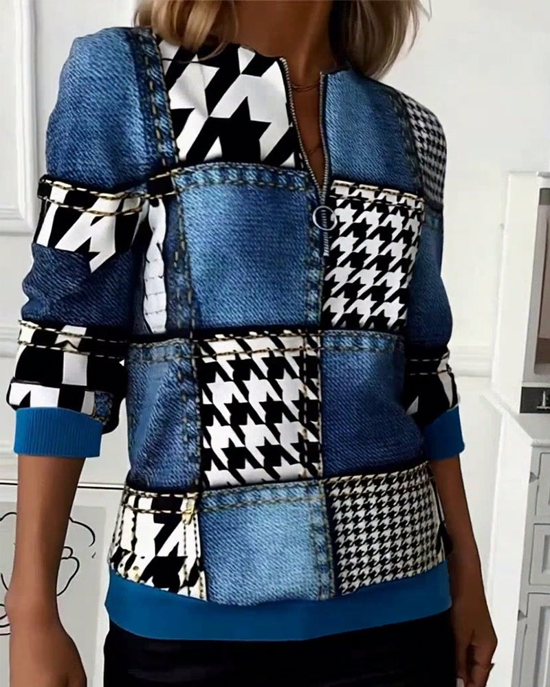 Printed Fashion Half-Zip Sweatshirt