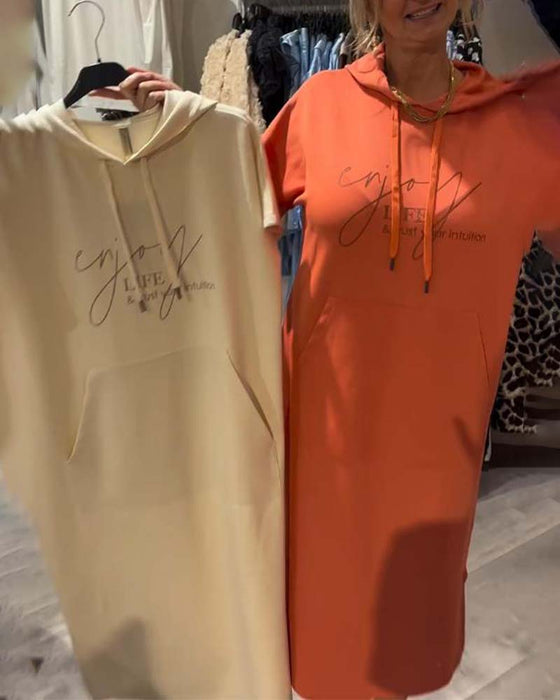 Hooded Casual Drawstring Dress