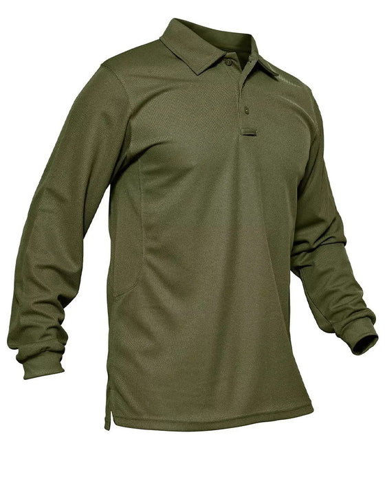 Polo Collar Long Sleeve Casual T-Shirt