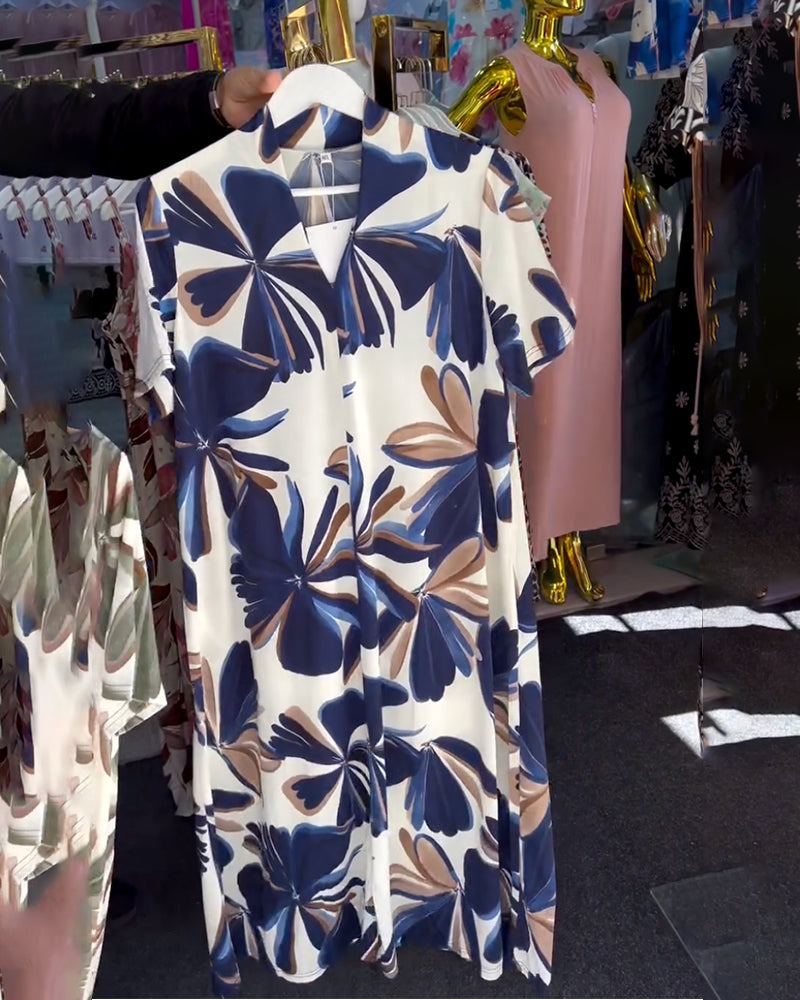 Elegant Floral Print Sleeveless Dress