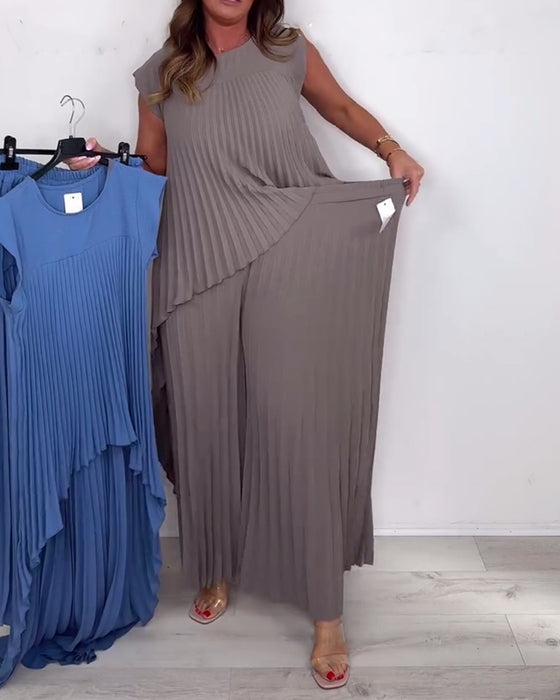 Fashionable Street Style Solid Color Two-Piece Suit