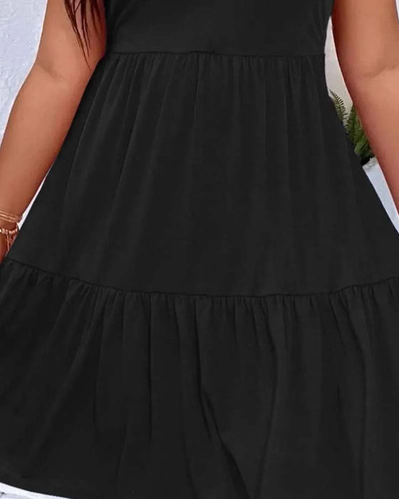 Double Layer Tiered Ruffle Tank Dress
