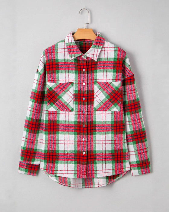 Checkered Woolen Shirt Relaxed Coat