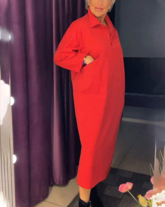 Casual shirt collar dress