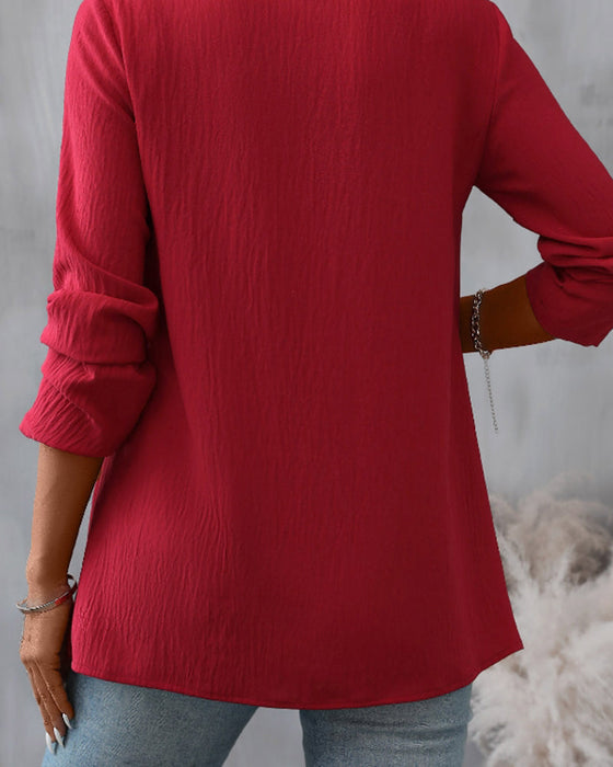 Elegant Button Lace Top with Round Neck