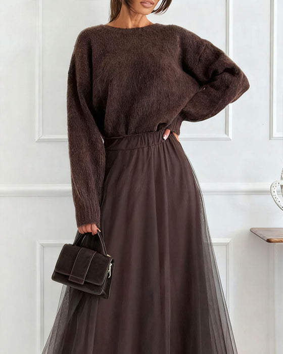 Elegant Sweater with Back Bow