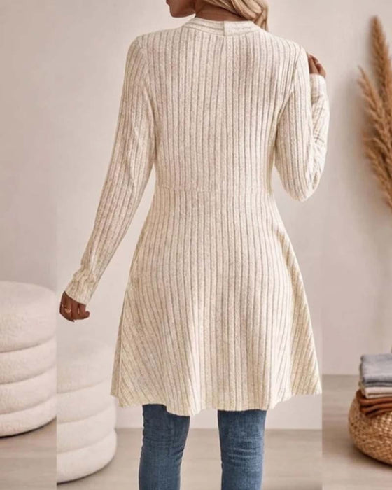 Solid Casual Long Sleeve Coat