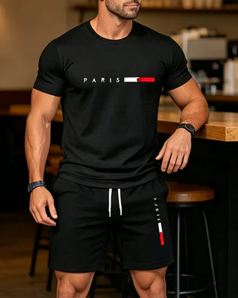 Men's Crew Neck Monogram Casual Set