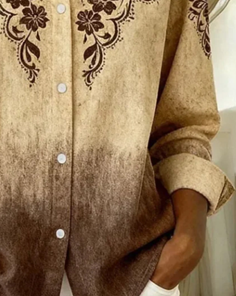 Retro Gradient Print Shirt