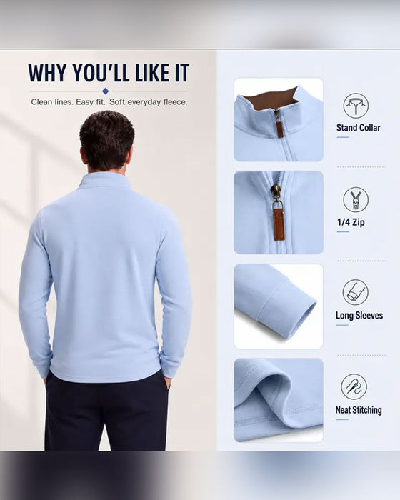 Men's Half-Zip Stand Collar Long-Sleeved Sweatshirt