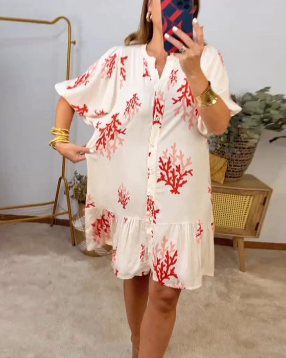 Paneled bell sleeve dress