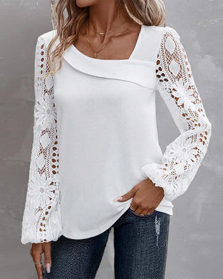 Casual Blouse with Lace