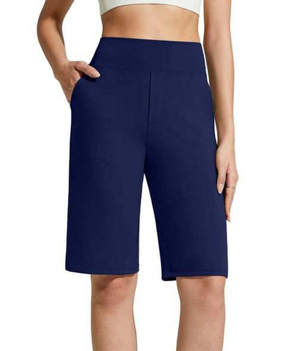 Solid Color High Waisted Straight Leg Pants