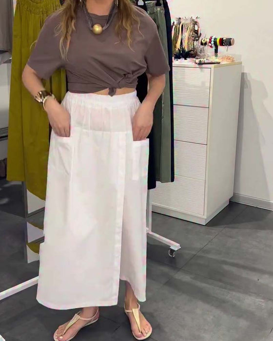 Casual Apron Style Ankle-Length Pants