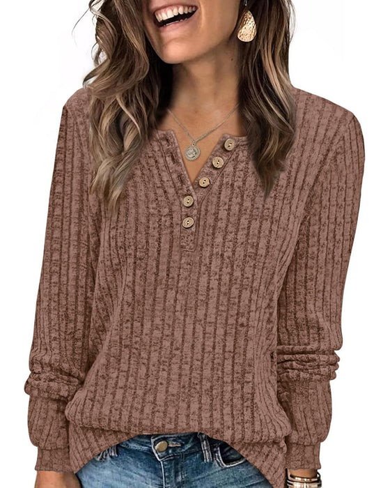 V-Neck Button Stylish Top