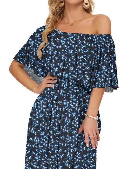 Elegant Ink Wash Floral Maxi Dress