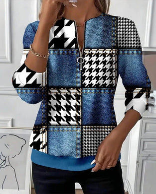 Printed Fashion Half-Zip Sweatshirt