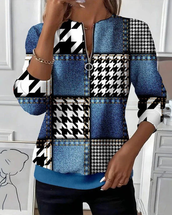 Printed Fashion Half-Zip Sweatshirt