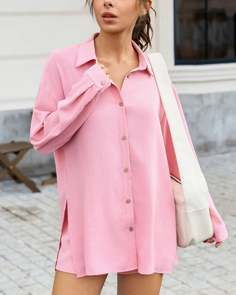Loose-Fit Off-Shoulder Casual Set