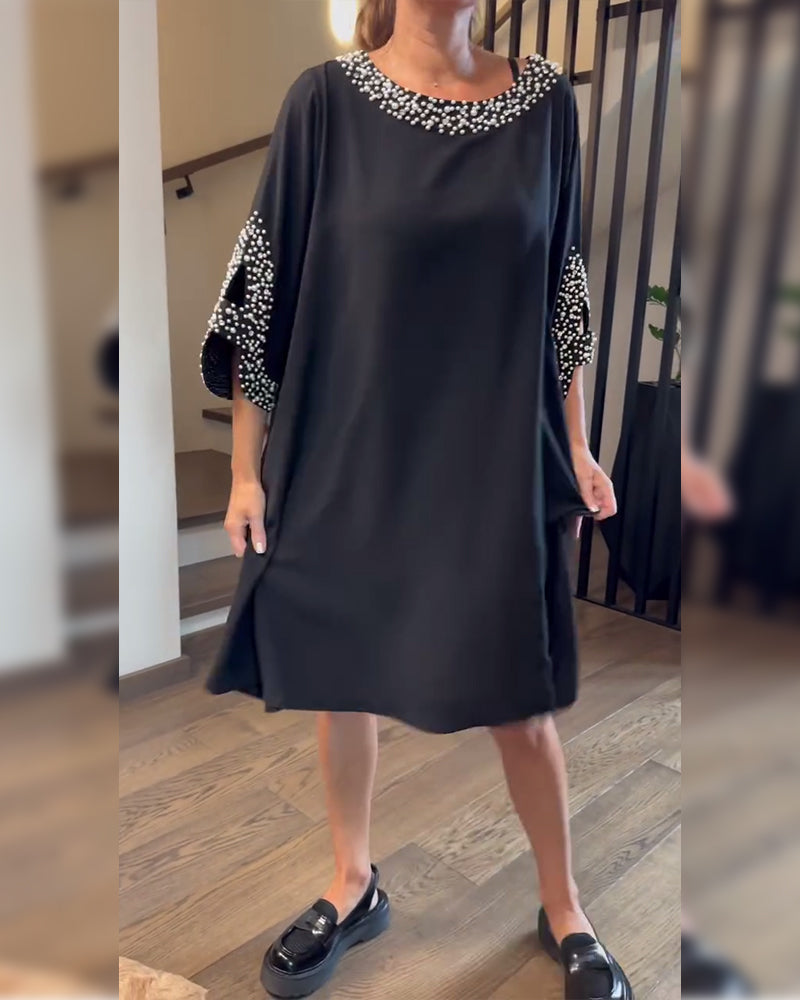 Fashionable Beaded Loose Dress