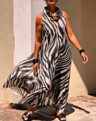Halter Neck Print Maxi Dress