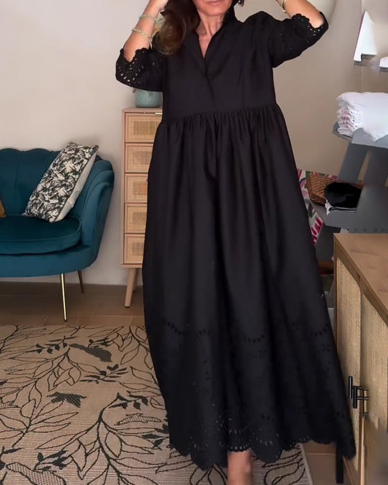 Hollow Out Loose A-Line Dress
