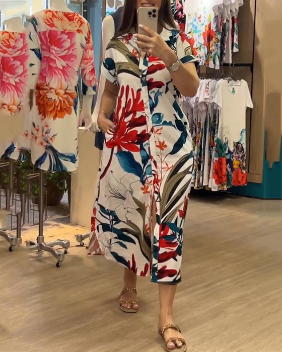 Short sleeve printed dress